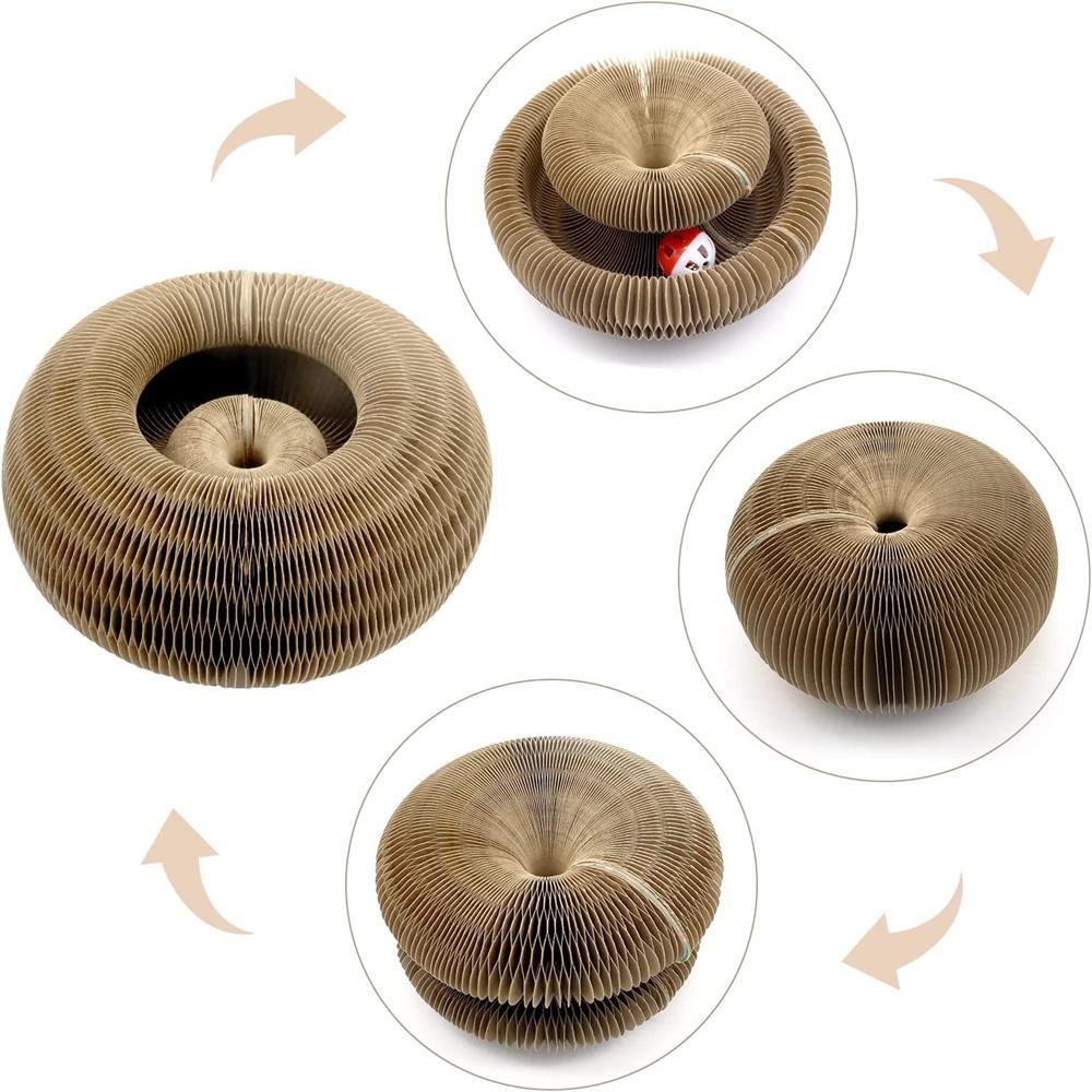 Когтеточка из гофрированного картона 2 в 1 Cat, Когтеточка для кошек с колокольчиком, Интерактивная игрушка-когтеточка, Когтеточка из картона, Когтеточка