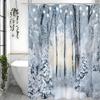 Winter Snowy Trees Shower Curtain, Bathroom Decorative Shower Curtain, Waterproof Shower Curtain with Hooks
