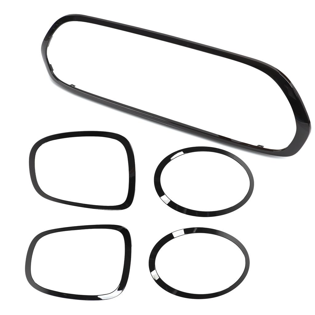 5pcs Gloss Black Headlight Taillight Grille Surround Cover Trims Replacement for Mini F55 F56 F57 One Cooper S JCW 2014+