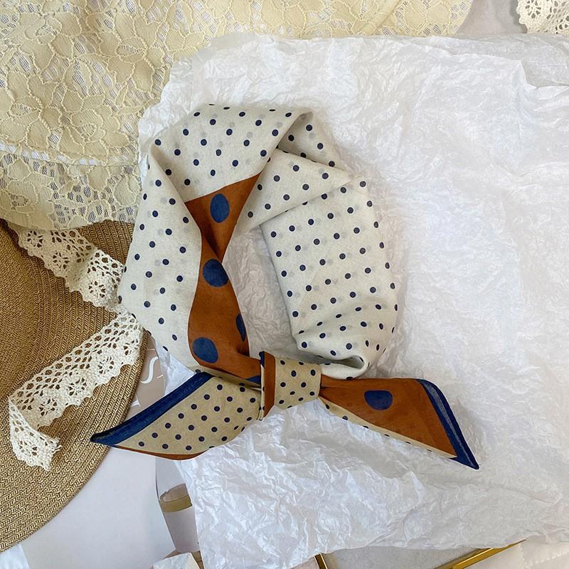 Soft 100% Cotton Square Scarf Neck Head Polka Dot Paisley Print Breathable Lightweight Accessory
