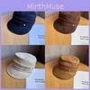 Fashion Women Solid Color Suede Flat Top Hat For Fashionable Sports And Commuting
