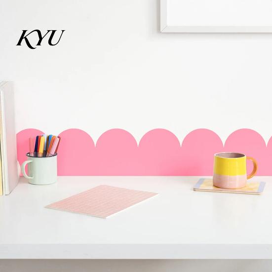 Flexible Corner Decoration for Wardrobe 4Pcs Scalloped Border Wall Decals, Peel and Stick Half Arch Geometric Stickers, Decorative Sticker Bedroom