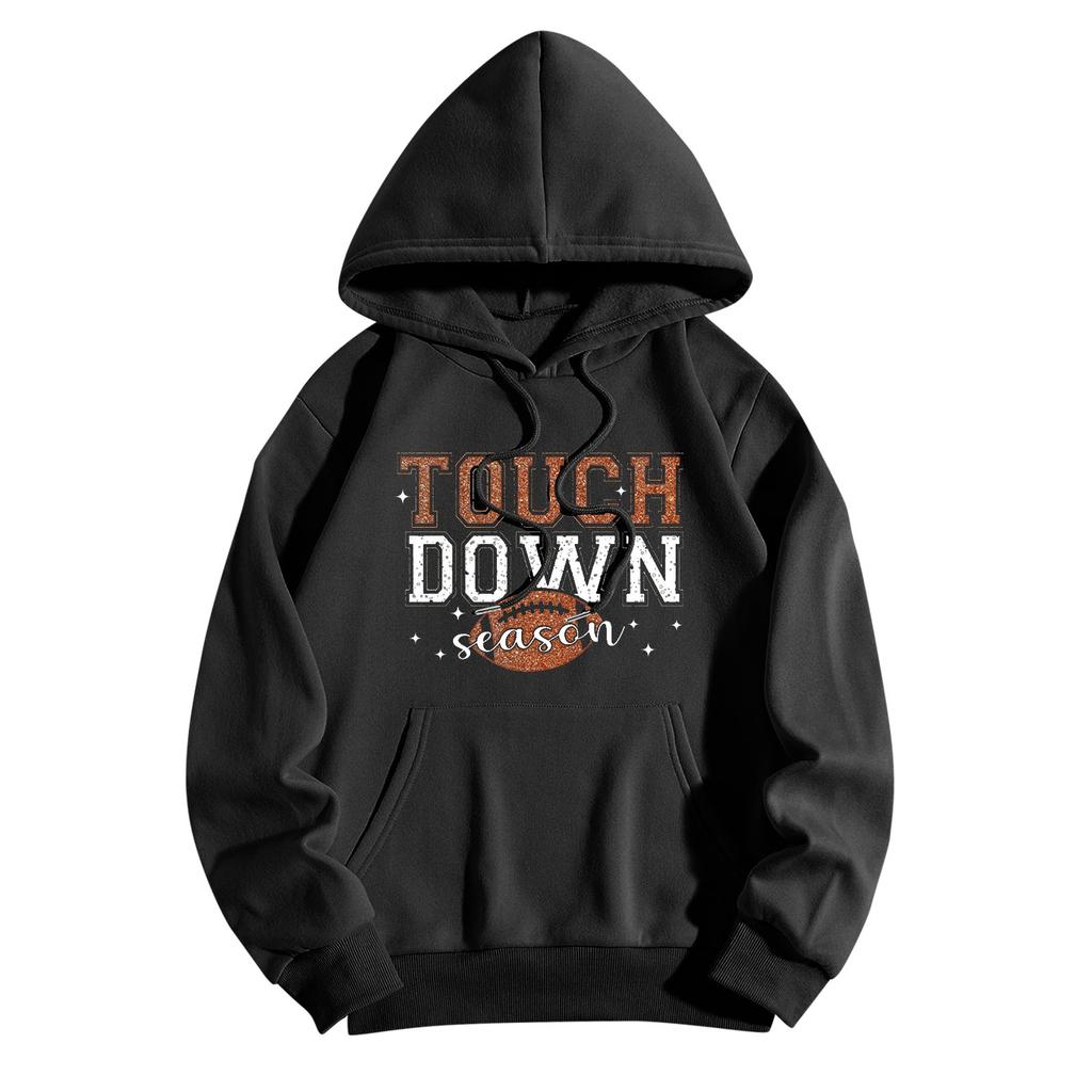 Толстовки для девочек-подростков с длинным рукавом и принтом букв, повседневные графические толстовки с капюшоном, пуловер с завязками, симпатичная толстовка большого размера