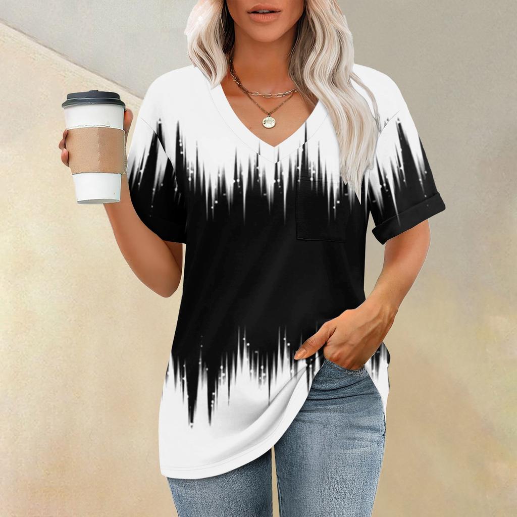 Женские футболки с V-образным вырезом и коротким рукавом, летние топы, повседневные базовые футболки, модные