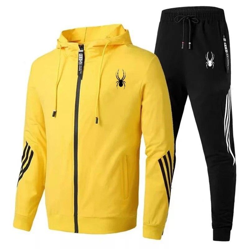 Fashion Mens Tracksuit Designer Hooded Sweatshirts+Jogger Pants High Quality Gym Outfits Casual Sports Zipper Hoodie Set
