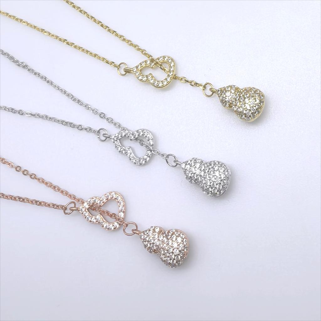 925 Sterling Silver Hollow Gourd Necklace for Women, Stylish Double Gourd Pendant, Elegant Minimalist Design