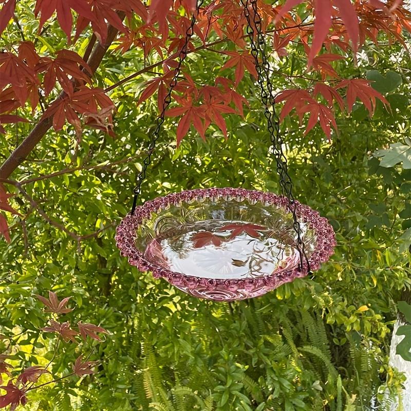 Decorative Hanging Bird Feeder with Chain - Dual-Bowl Design for Outdoor Garden & Yard, Attracts Hummingbirds
