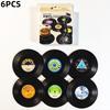 6/12Pc Heat Resistant Coffee Coasters Retro Vinyl Record Cup Coaster Anti-slip Coffee Coasters Drink Mug Mat Table Placemat Deco