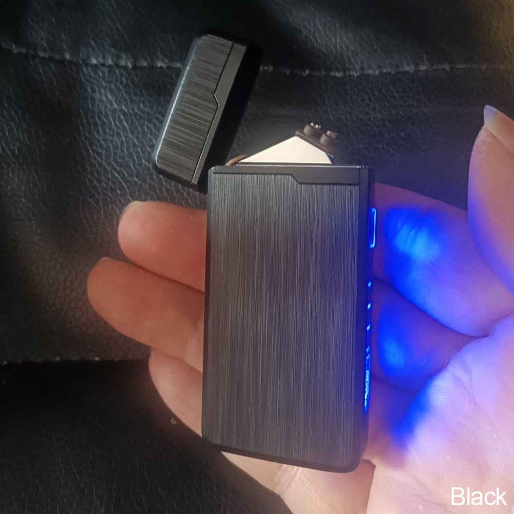 1 шт. Новый ветрозащитный металлический USB-зажигалка-фонарик, реактивная двойная плазменная дуговая зажигалка, газовая электрическая, перезаряжаемая бутаном, для трубки, сигары
