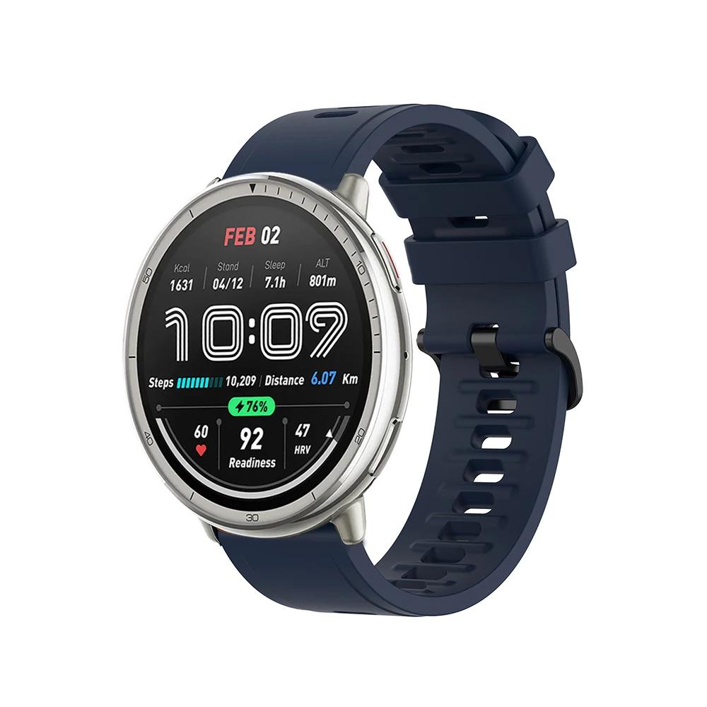 Силиконовый ремешок 20 мм 22 мм для Amazfit Active 2/GTS 4 Mini Cheetah Круглый мягкий браслет для Amazfit GTR/Balance/Bip 6 5/Stratos Ремень