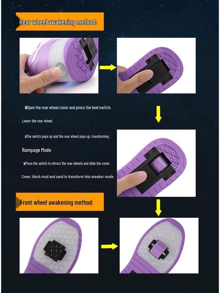 Перезаряжаемые роликовые коньки с двойными колесами и мигающими огнями для детей