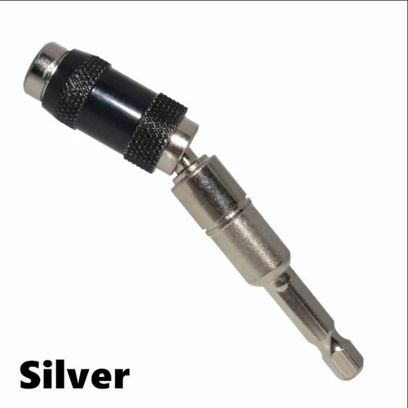 1pc Magnetic Screw Drill Tip, 1/4" Impact Tough Bit Holder With 20° Pivoting , Bendable Extender Quick Change Locking Rotating