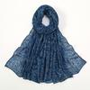 Spring and Summer New Light and Breathable Polyester Scarf Floral Printing Cotton and Linen Feel Travel Shawl