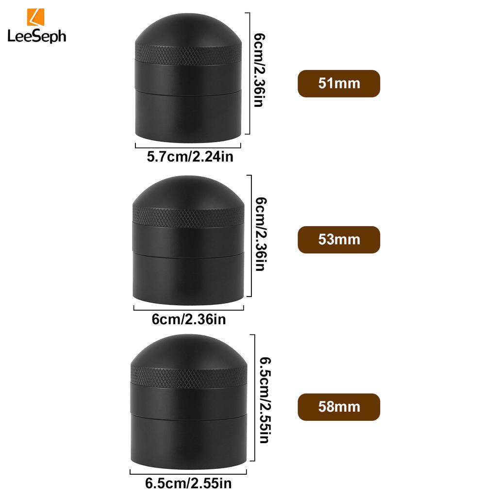 Leeseph Coffee Cloth Powder Needle, 51/53/58mm Hand Adjustable Depth Coffee Stirrer with Base, for Home, Kitchen, Bar, Cafe