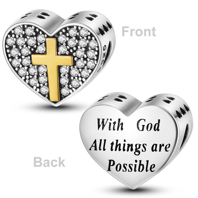 Heart Shape 925 Silver Family Lover Affection Pendant Charm Beads Fit Woman's Cute Bracelet DIY Jewelry For Women