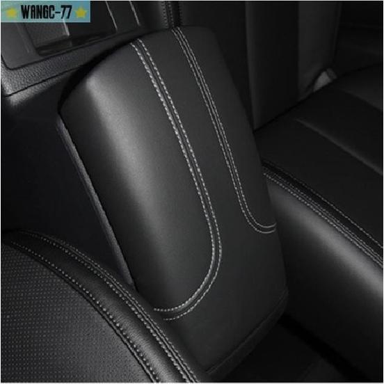 For Nissan Rogue 2017- Black Leather Central Console Armrest Box Cover Trim
