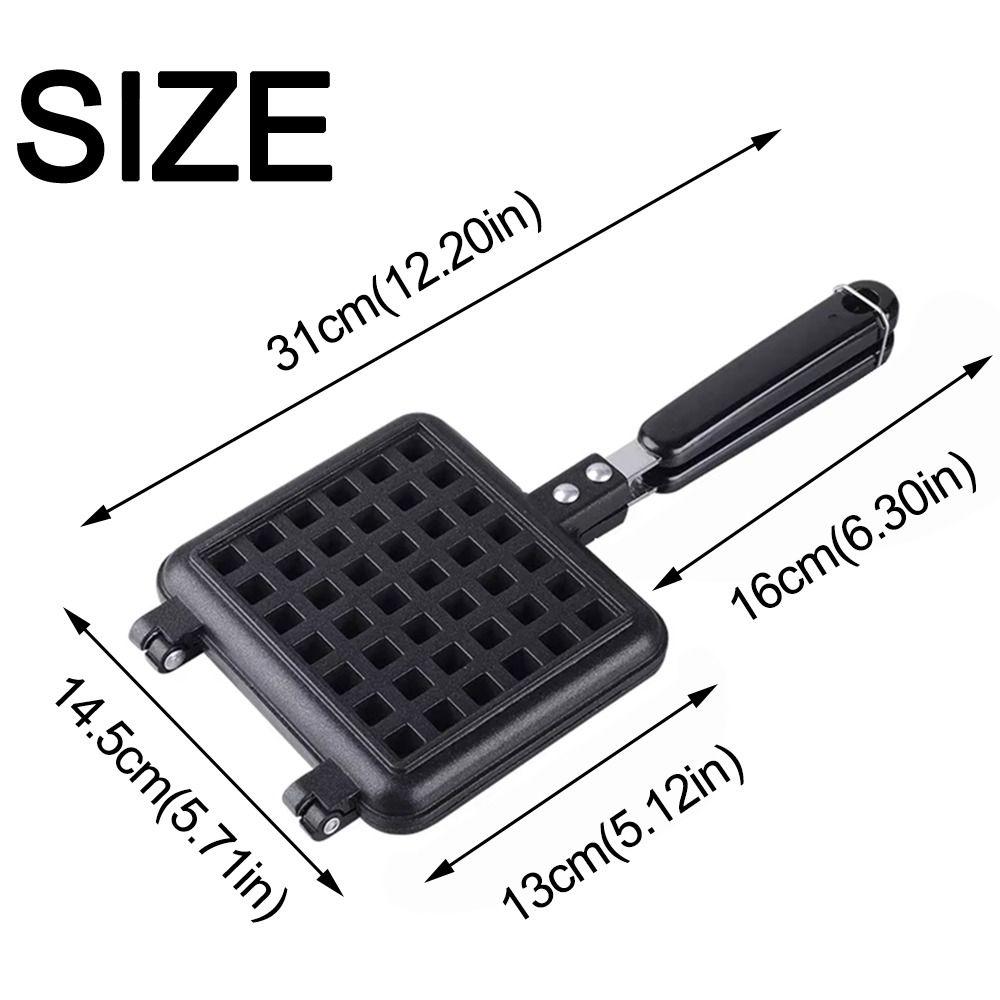 Форма для выпечки вафель с длинной ручкой, литая алюминиевая, квадратная, металлическая, жаропрочная, антипригарная, сковорода для тостов