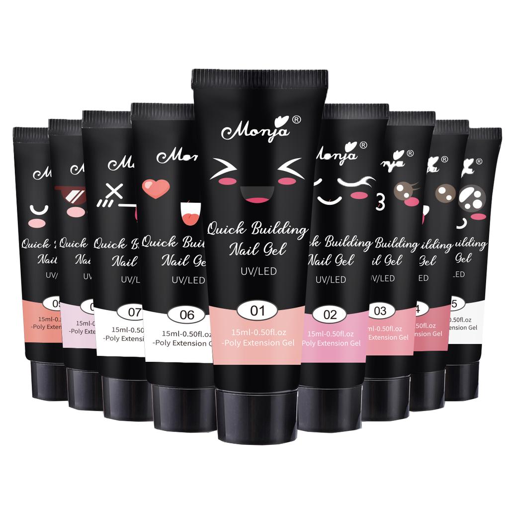 monja 5 шт./компл., накладные ногти, УФ-гель, быстрое наращивание, файлы для форм, кисть, раствор для скольжения, жидкий набор, салон, маникюр «сделай сам», усиленный дизайн, поли-набор инструментов