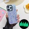 Glow Dark Luminous Glitter Neon Silicon Phone Case For iPhone 14Pro Max 15 13 12 Pro Max Luxury Bling Kawaii Sequins Clear Cover