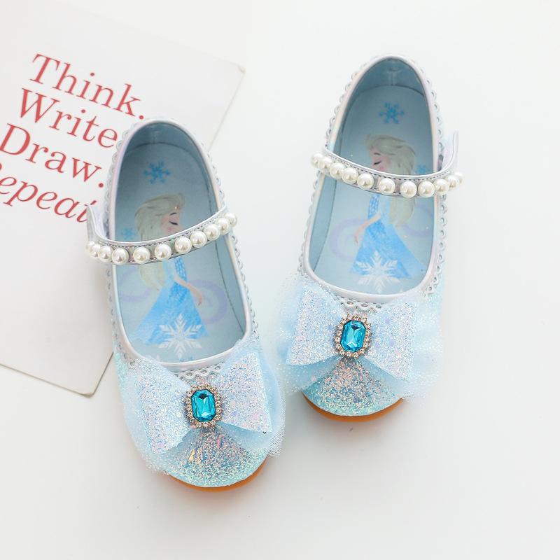 Туфли из кожи для девочек, детские туфли на плоской подошве, принцесса, милая, блестящая кожа с жемчугом, бисером, кружевом, бантом, косплей, уникальная обувь для вечеринки