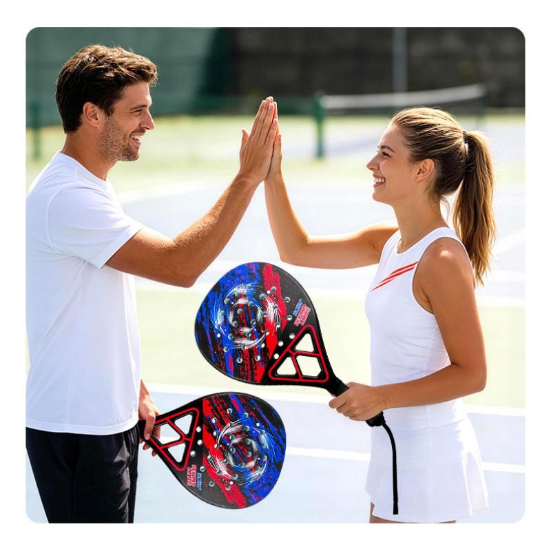 Lightweight ABSGlass Fiber Paddle Pickleball Training Outdoor Sports Adult Single Racket Hard Frame Blue Red