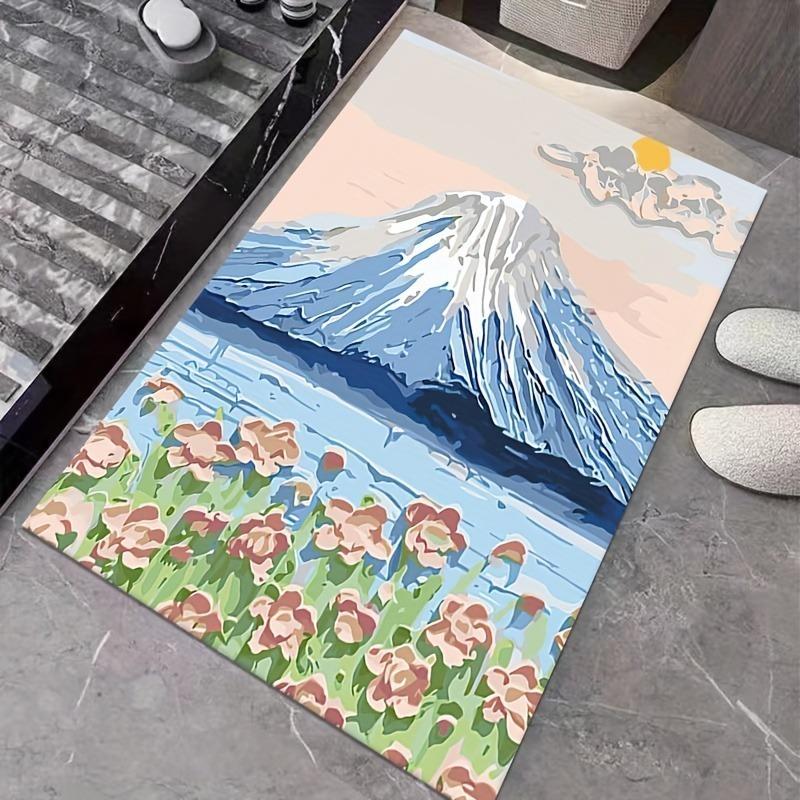 Three-dimensional Flower Diatom Mud Floor Mat Bathroom Carpet Toilet Footpad Super Absorbent Washstand Mats Home Entry Decor Rug