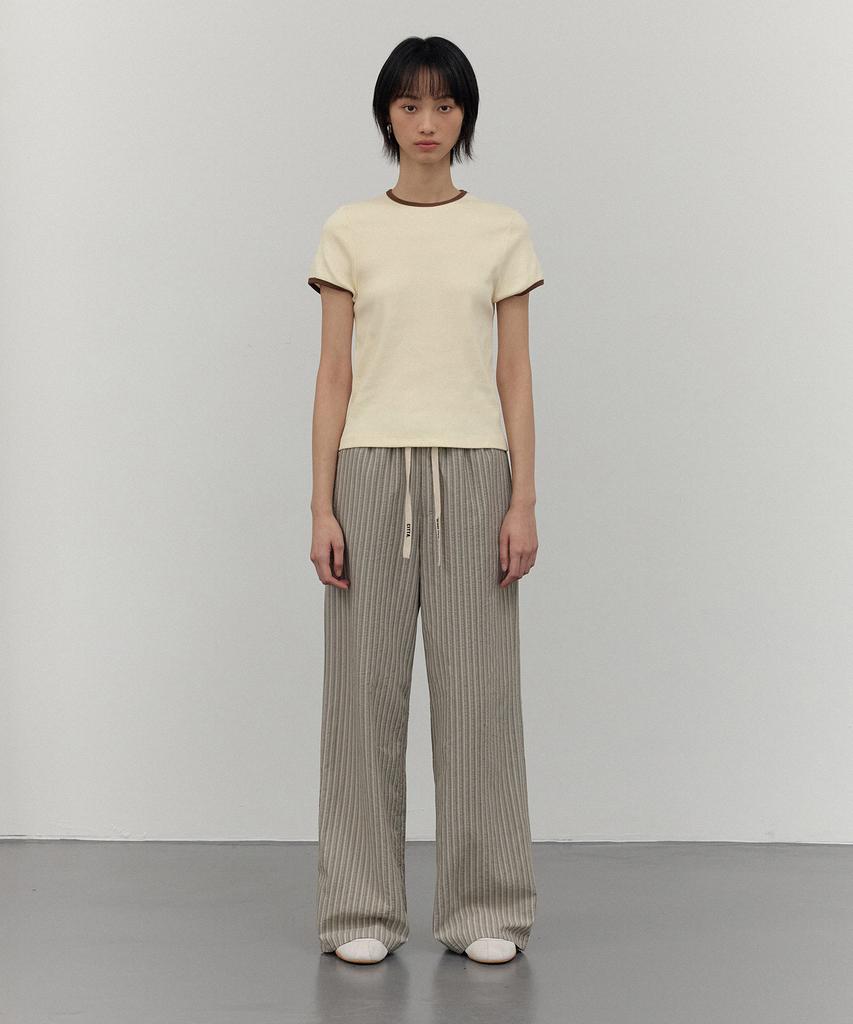 CITTA Every Day Comfort Ringer T-Shirts_Ctt355(Beige)