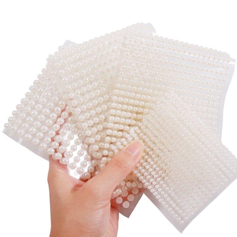 3 мм/4 мм/5 мм/6 мм 3D жемчужные украшения для лица, наклейки для теней для век, самоклеящиеся наклейки для лица, тела, бровей, алмазные наклейки для ногтей, украшение из бисера