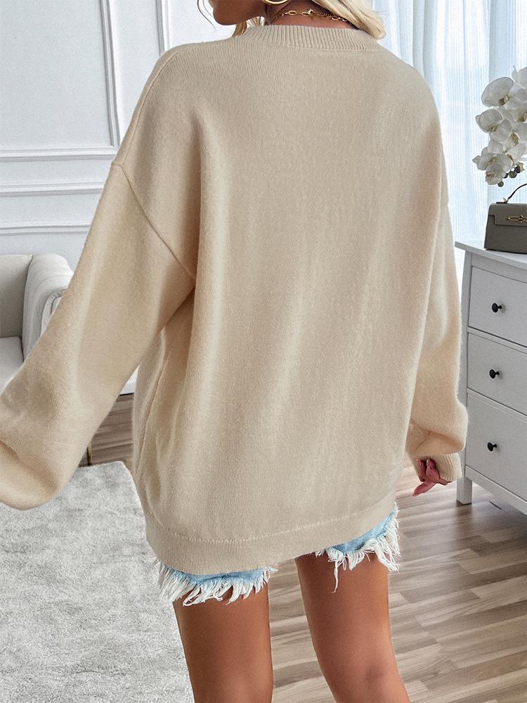 Diyun 2024 Autumn/Winter Women's Yarn-Dyed Independence Day Long-Sleeve Casual Sweater
