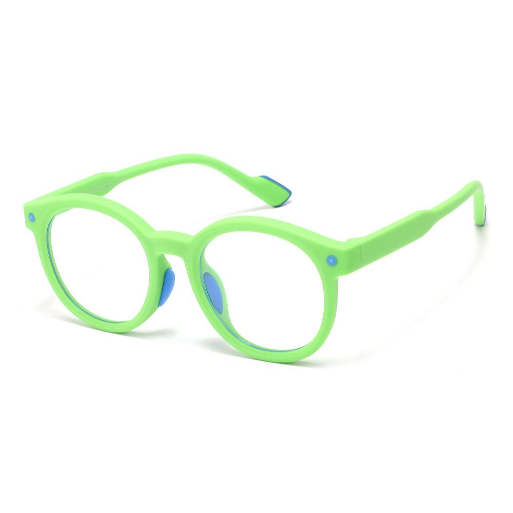 2026 Trendy Round Frame Professional  Anti-Blue Light Glasses Ultra-Light Silicone Children's Frame Children's Headgear