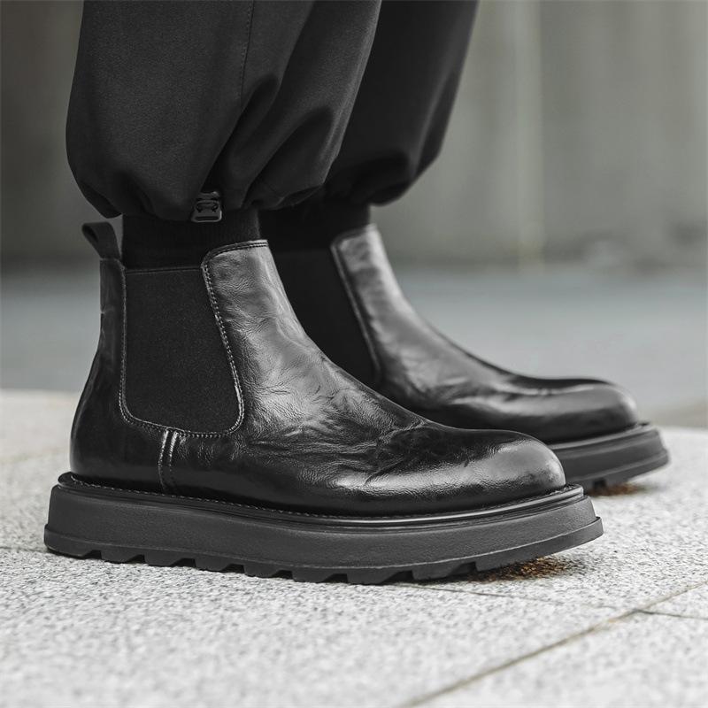 Мужские ботинки Мартин в британском стиле, новые, универсальные, с высоким верхом, кожаные туфли на платформе, рабочие ботинки 23321-J