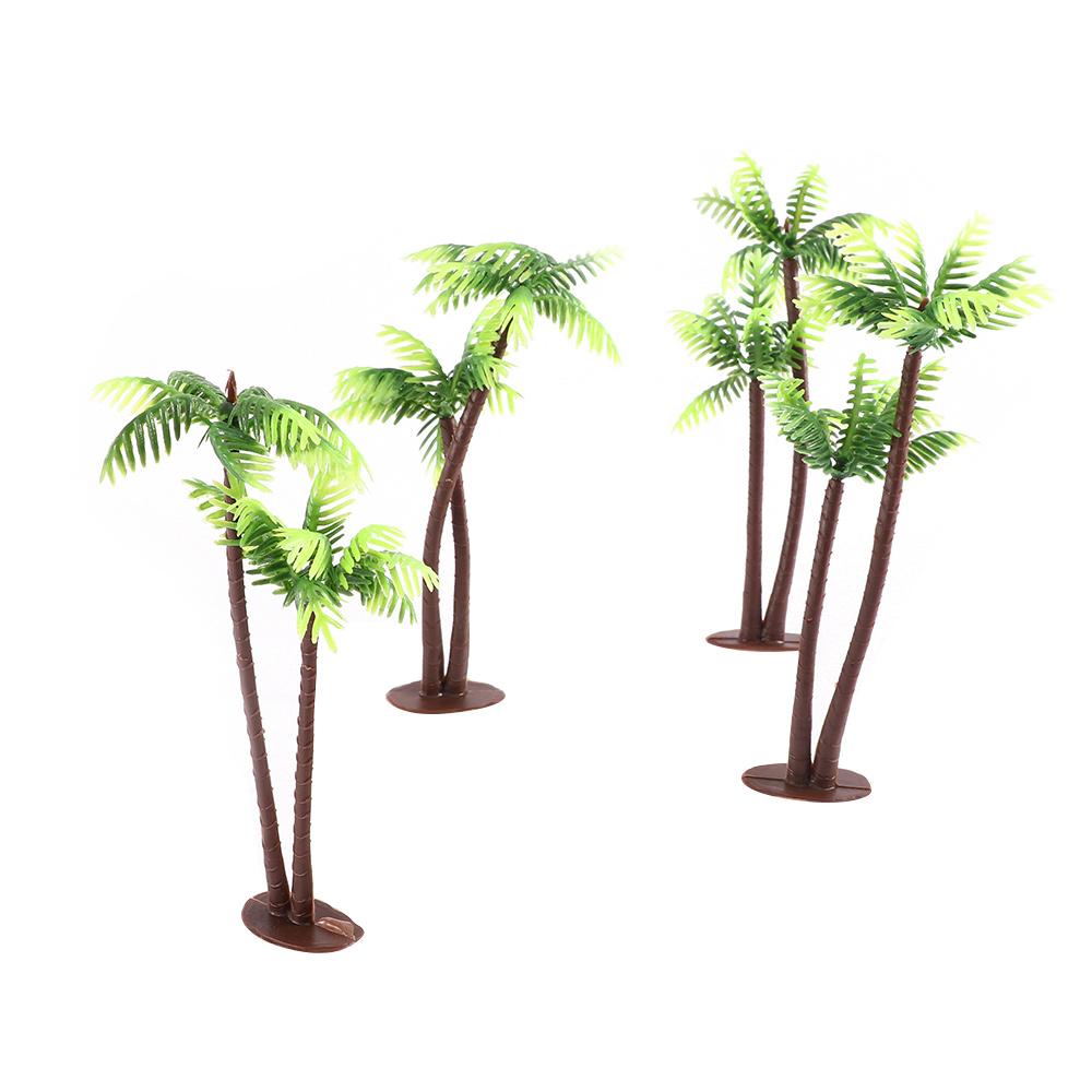 Plastic 10pcs Bonsai Craft Leaf Fake Miniature Coconut Palm Tree Artificial Plants Micro Landscape