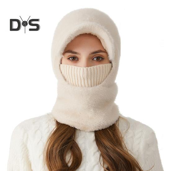 Зимняя велосипедная шапка со встроенным защитным экраном для лица и утеплителем для шеи с короткими полями, ветрозащитный толстый плюшевый шарф с полной защитой для улицы, головной убор для холодной погоды