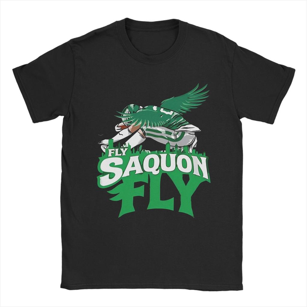 Saquon Barkley Fly The Reverse Hurdle T Shirt for Men 100% Cotton Funny T-Shirt Rugby Eagle Tees Short Sleeve Clothes Plus Size