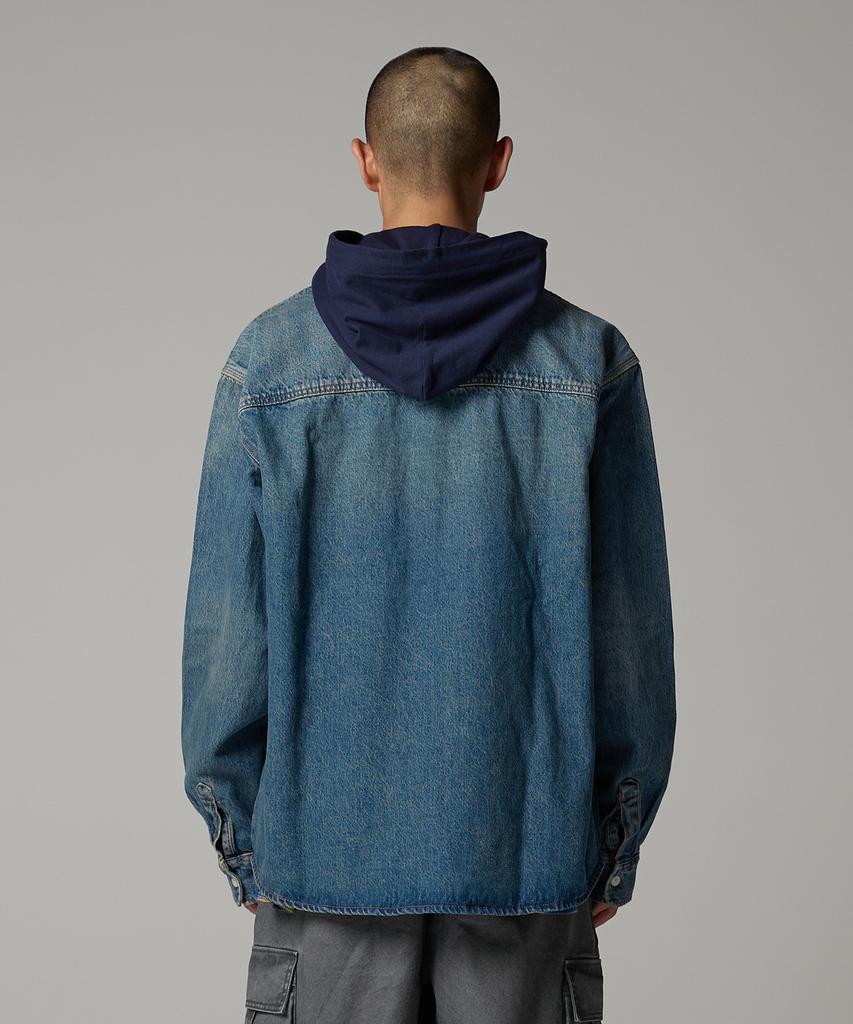 Dickies Механик Свободная Джинсовая Рубашка Хаки с Голубым Оттенком