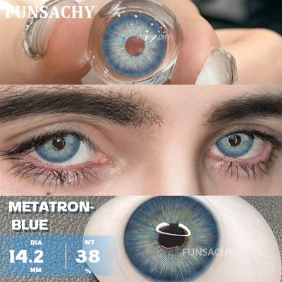 FUNSACHY 2 шт. цветные контактные линзы для глаз, синие линзы для глаз, натуральные модные коричневые зрачки, зеленые линзы, цветные линзы для глаз, годовые