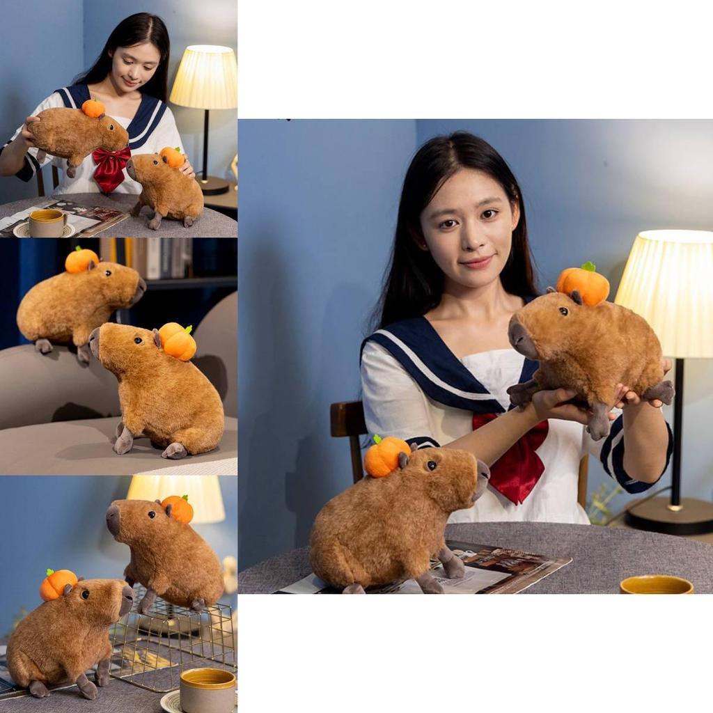Очаровательная плюшевая игрушка капибара оранжевого цвета, мягкая, приятная на ощупь, кукла-мягкая игрушка для детей