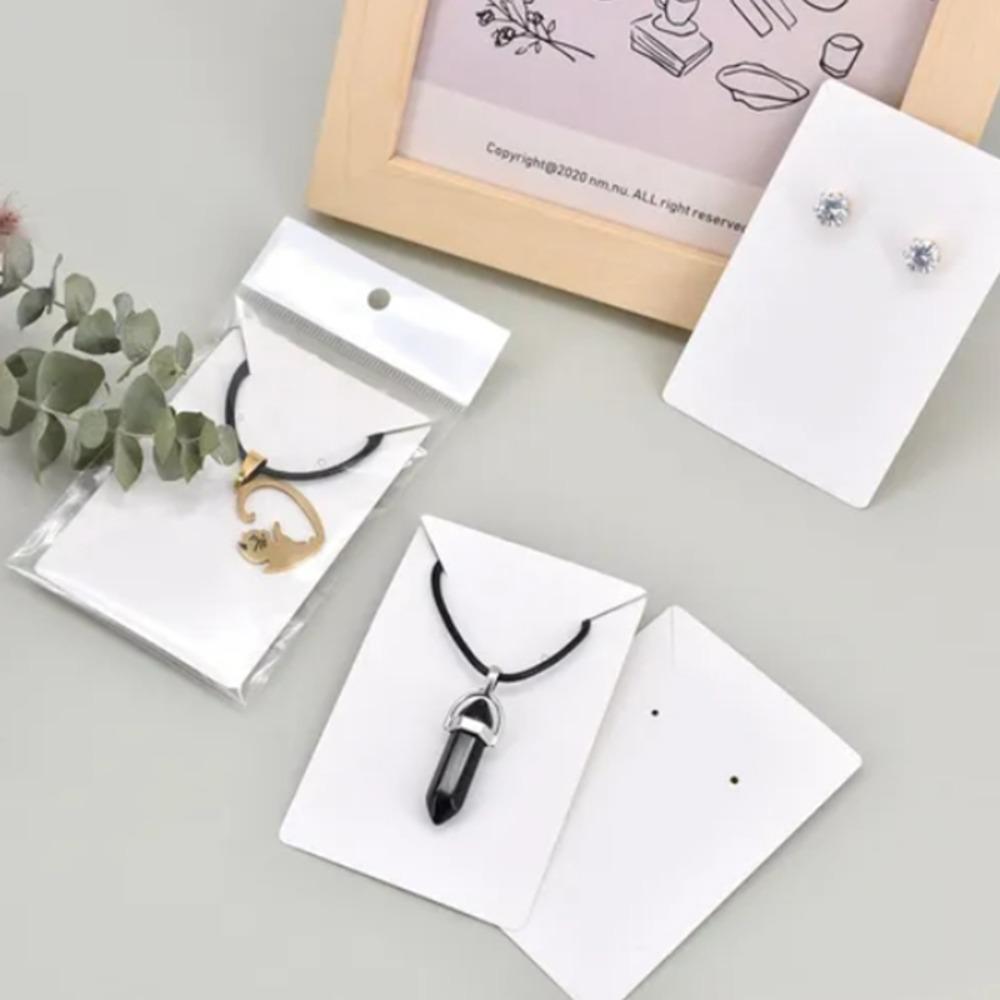 100pcs White Earring Cards Black Blank Jewelry Card Kraft Paper Jewelry Card Selling Jewelry