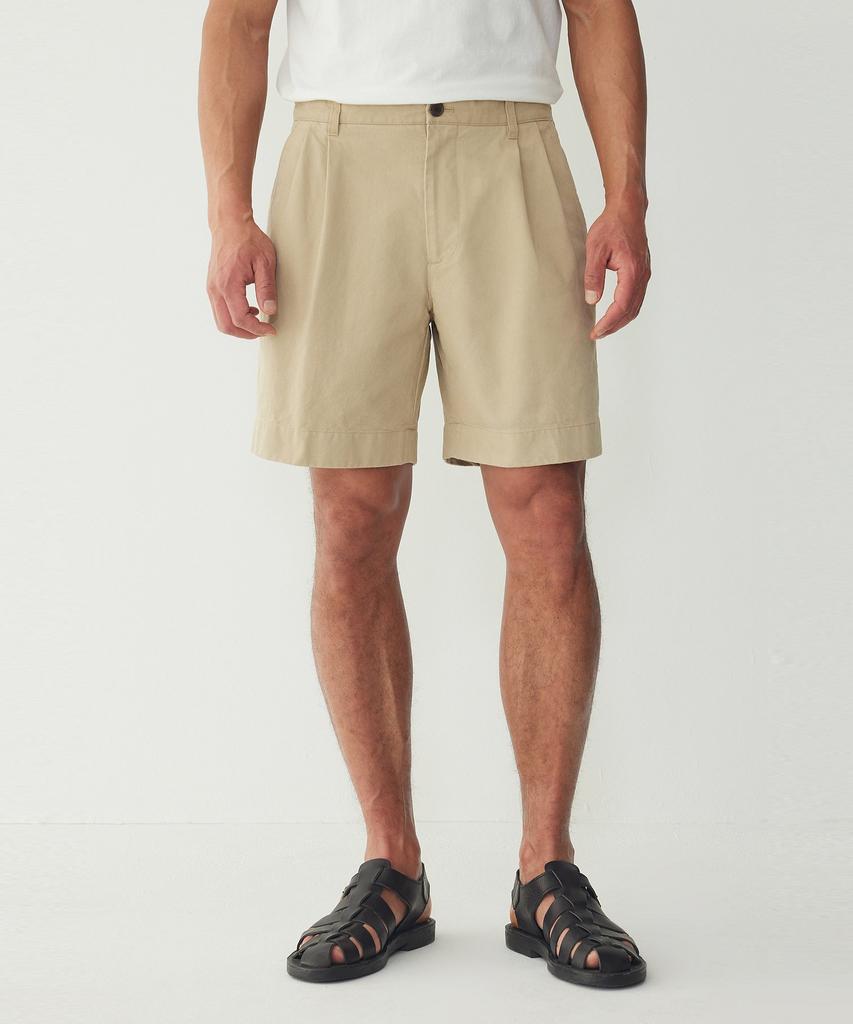 MAN ON THE BOON Essential One-Tuck Chino Shorts_Beige 4716105002