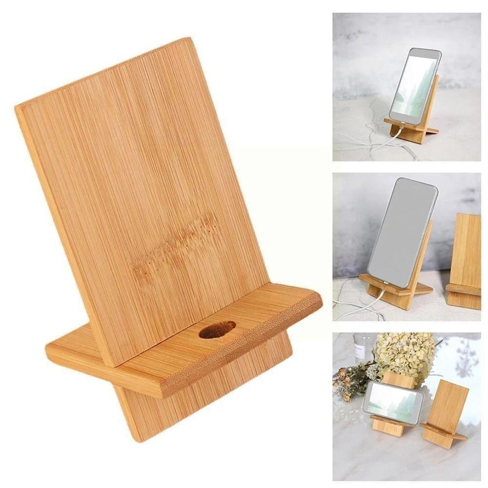 With Charging Hole Bamboo Wood Stand Holder Mobile Phone Support Stand Bamboo Wood Stand Holder