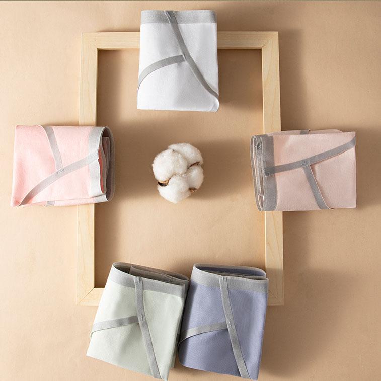 WTEMPO 5 шт. женские эластичные талии большого размера повседневные мягкие трусы четыре сезона однотонные бесшовные хлопковые трусики