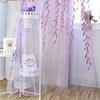 2 Pieces Voile Tulle Willow Leaf Window Curtain Room Salix Leaf Sheer Vine Drapes Curtain Willow Leaf Curtain for Living Room Bedroom Balcony