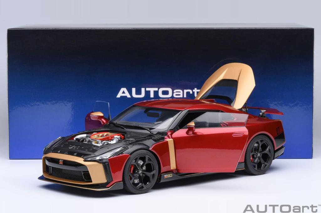 AUTOart Scale Nissan by ITALDESIGN Finished Model 77514 1/18 GT-R50 (Metallic Red/Gold)