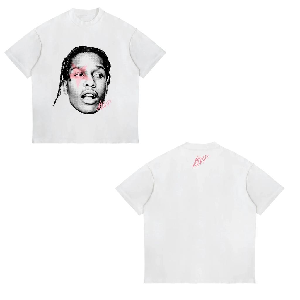 Хип-Хоп Топы Новые ASAP ROCKY Короткий рукав Уличная мода Унисекс Женские Готические Футболки AAP Портрет Свободные Повседневные Харадзюку Топы Унисекс