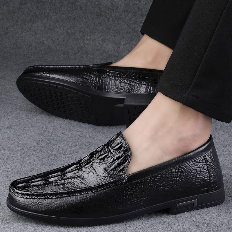 Warm Winter Casual Mens Loafers Genuine Leather Male Shoes Lightweight Men's Boat Shoes Handmade Soft Slip-On Driving Shoes
