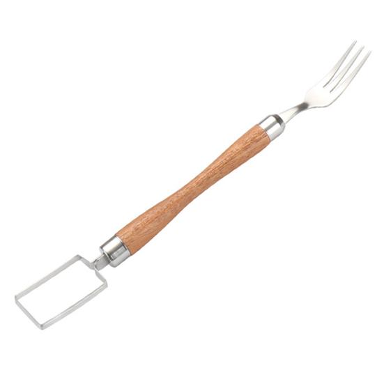 Вилка для резки арбуза, резак 2-в-1, режущий инструмент из нержавеющей стали, быстро безопасный инструмент для сервировки фруктов дыни, портативный кухонный гаджет