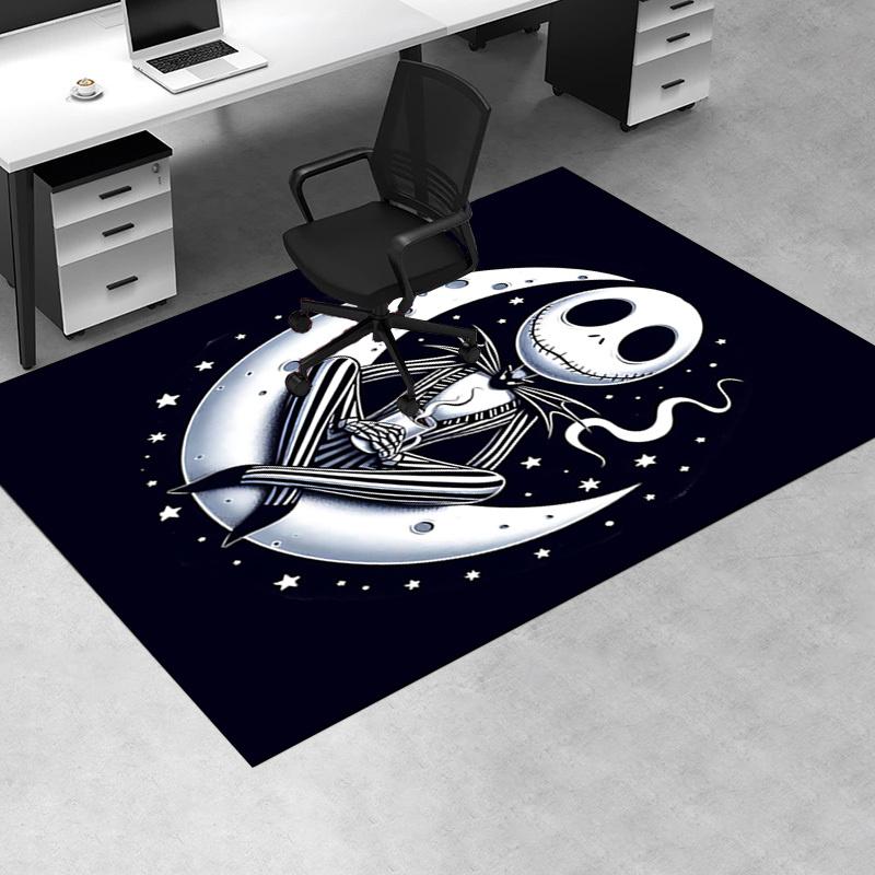 Office Rug Moonlight, Nightmare Before Christmas theme 3D Printed Anti-Slip Rug-Machine Washable for Living Room