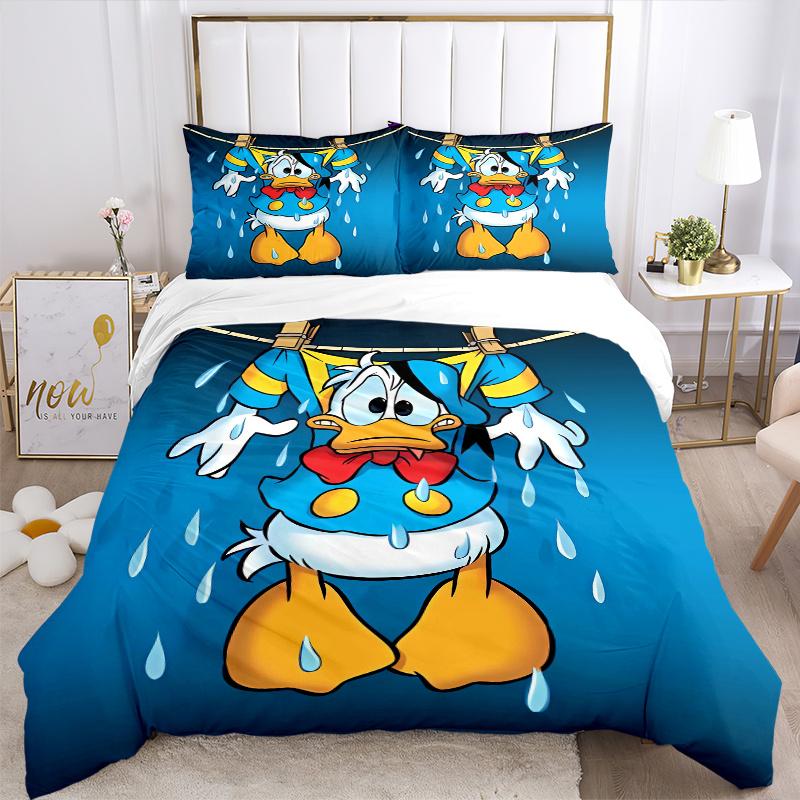 3pcs Dripping Donald Duck Bedding Set, 1 Soft Quilt Cover + 2 Pillowcases, Machine Washable, Suitable for All Seasons, Perfect Gift for Fami