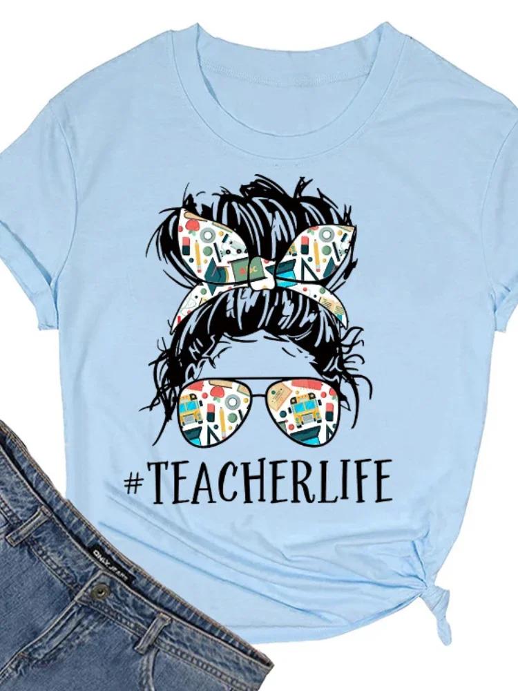 TEACHERLIFE Женская футболка с принтом черепа, с коротким рукавом, с круглым вырезом, свободная, женская футболка, женская футболка, топы, camisetas mujer