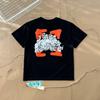 Off-White Летняя новинка 2025 года, классическая футболка с короткими рукавами для мужчин и женщин с принтом граффити и красной стрелой из пяти человек, парная футболка